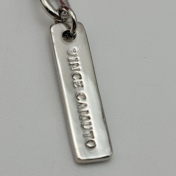 Vince Camuto Silver Tone Howlite Stone Square Pendant Statement Necklace 20" Adj - Picture 4 of 10